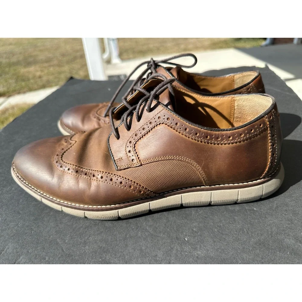 Johnston & Murphy McGuffey Wingtip Oxford Brown Leather Shoes 20-4820 Men's‎ 9M